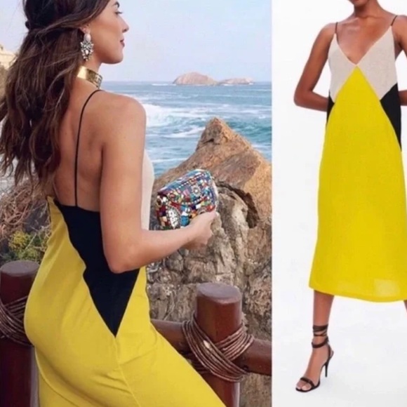 Zara Colorblock Summer Dress Size Small - Picture 1 of 6